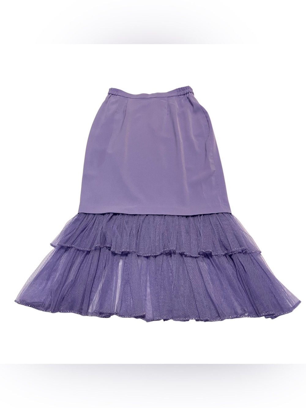 Mariella Ferretti Lavender Layered Ruffle Women's Skirt, 12 - Picture 4 of 10